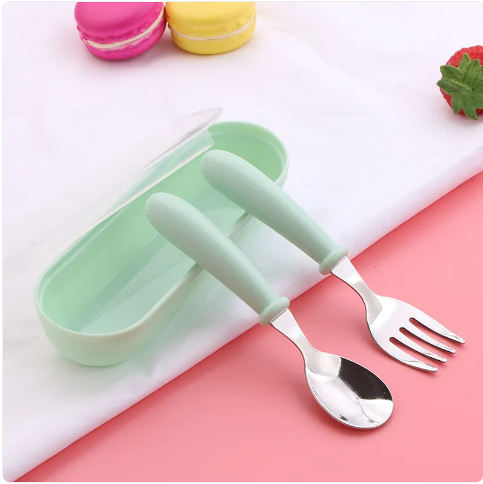 304 Stainless Steel Children's Fork and Spoon Set