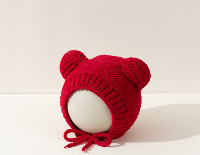 Cozy Bear Ear Baby Hat