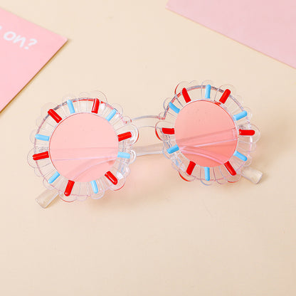 Children's Sunglasses with Cartoon Sunflower Design