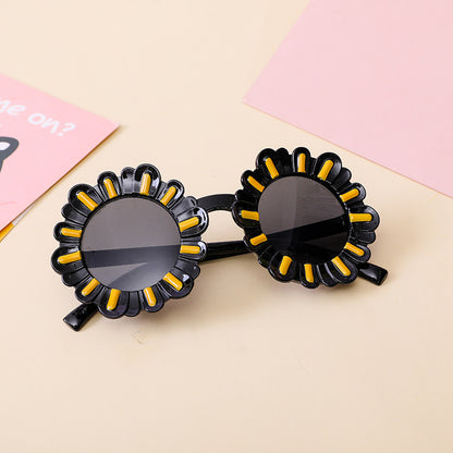 Children's Sunglasses with Cartoon Sunflower Design