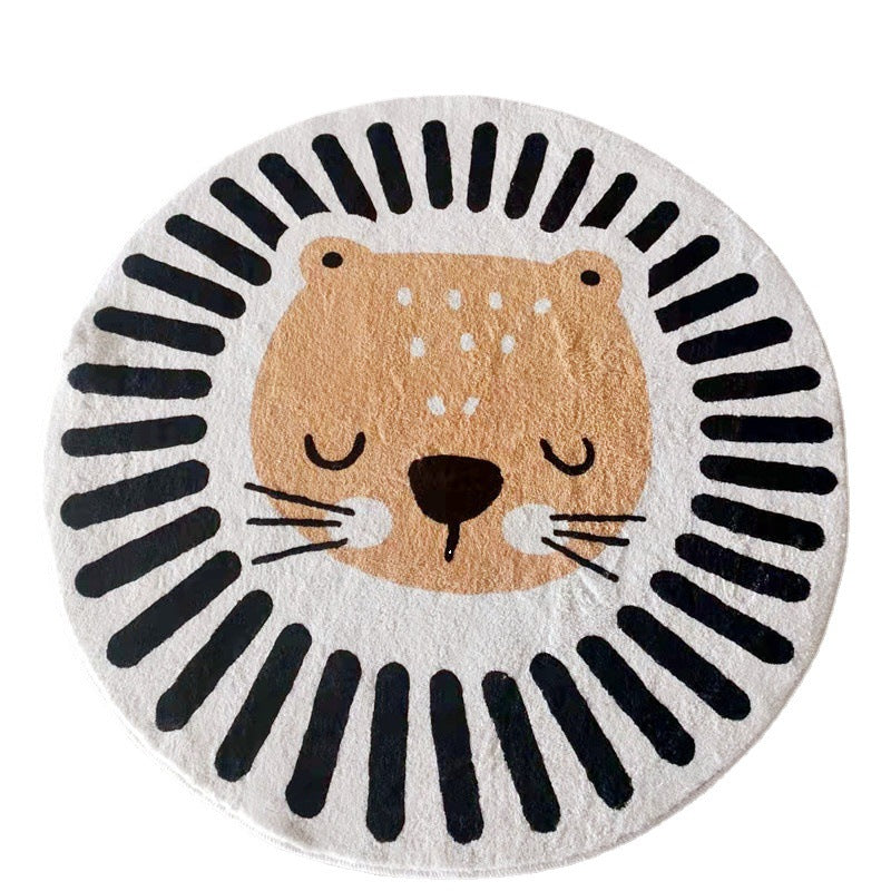Cute Cartoon Round Rug for Kids' Room and Living Room