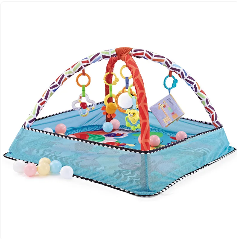 Newborn Play Blanket with Toy Rack