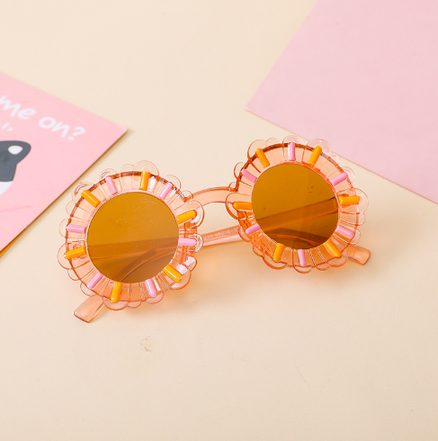 Children's Sunglasses with Cartoon Sunflower Design