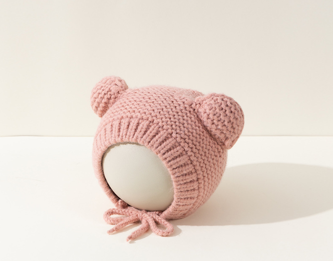 Cozy Bear Ear Baby Hat