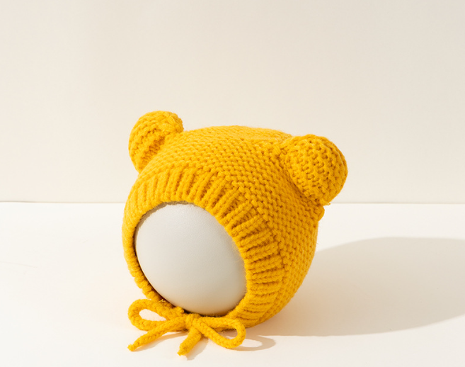 Cozy Bear Ear Baby Hat