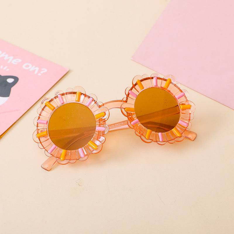 Children's Sunglasses with Cartoon Sunflower Design
