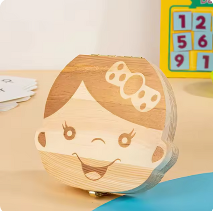 Wooden Teeth Organiser Keepsake Box