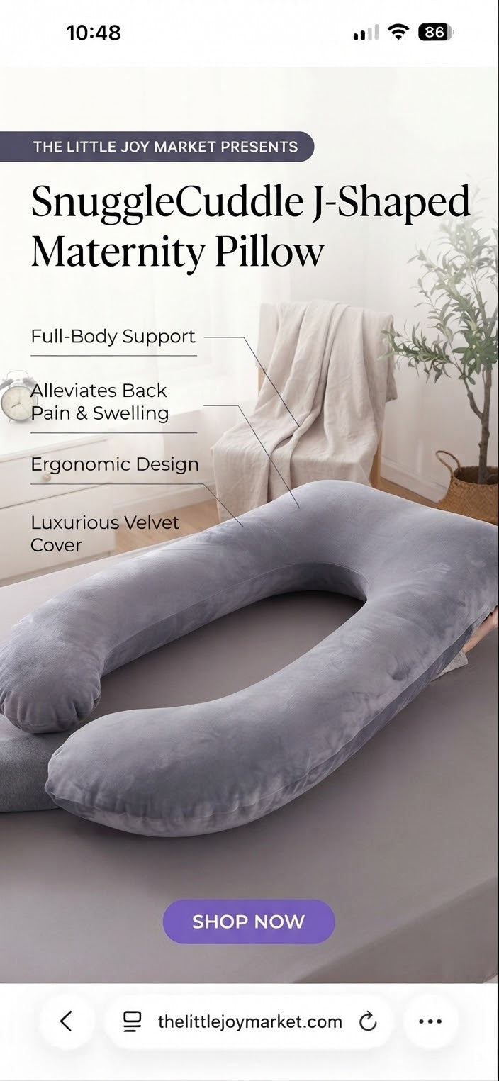 SnuggleCuddle J-Shaped Maternity Pillow