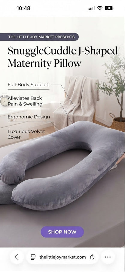 SnuggleCuddle J-Shaped Maternity Pillow