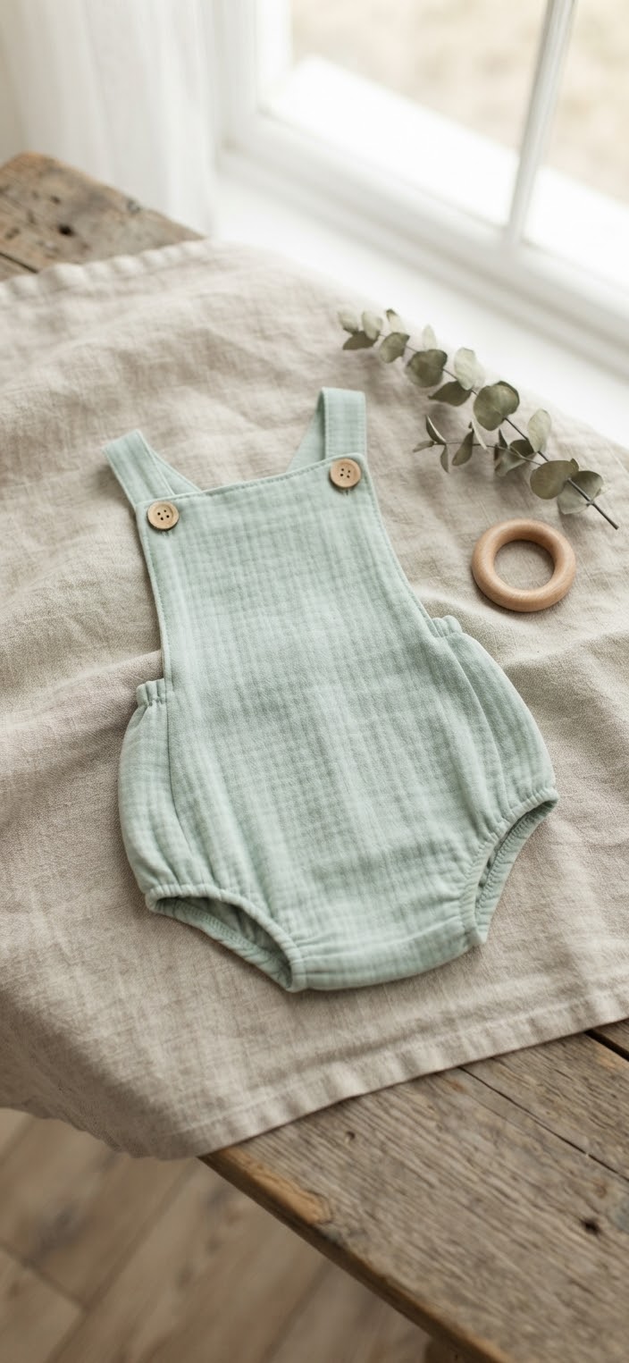 Oliver Cotton-Linen Bubble Romper