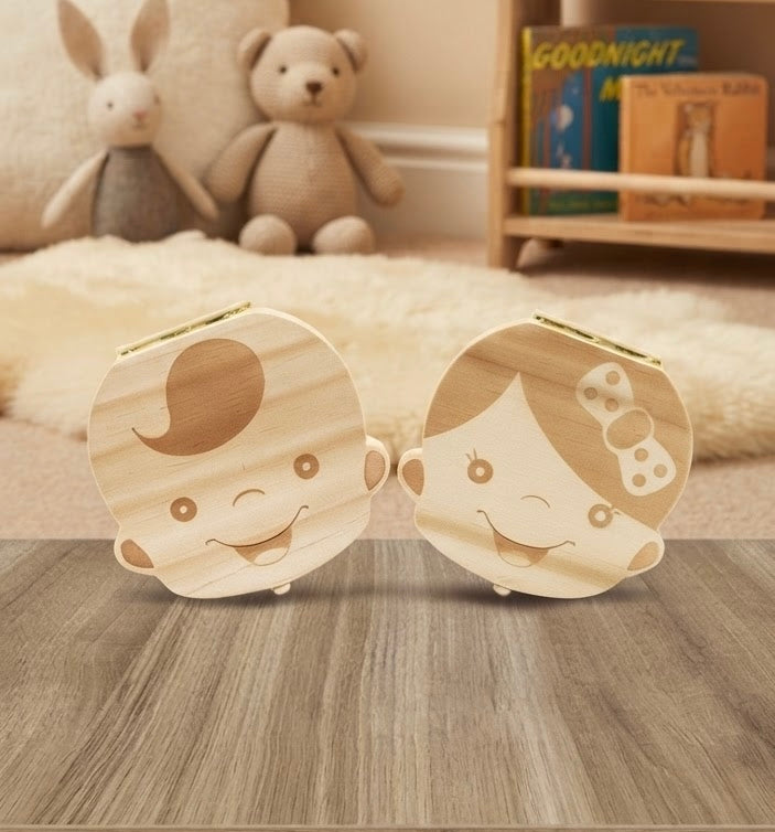Little Milestones Wooden Baby Tooth Box