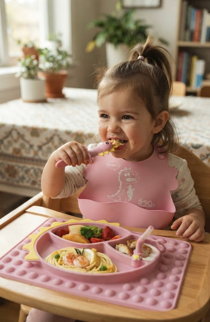 Dino Pinky Plate & Spoon Set