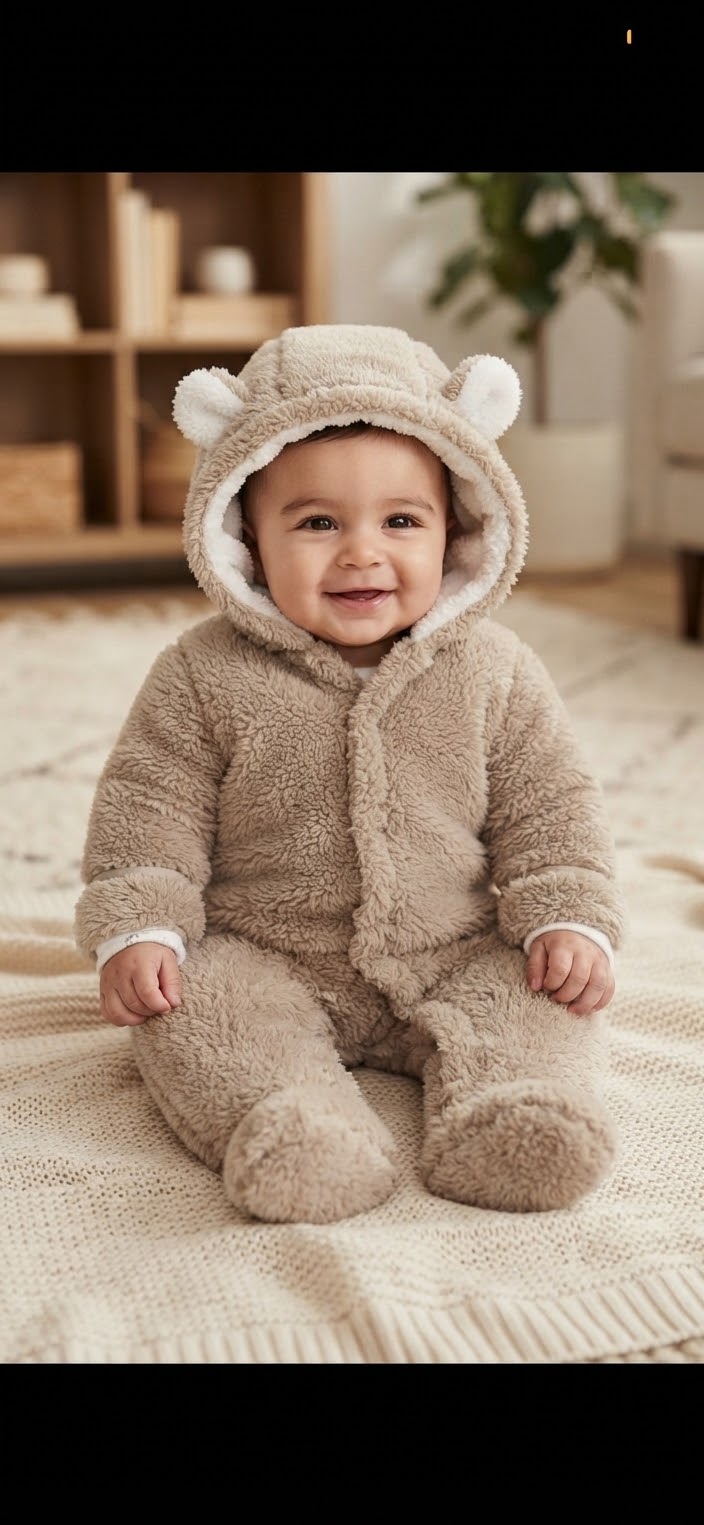 Cozy Cloud Baby Bear Jumpsuit