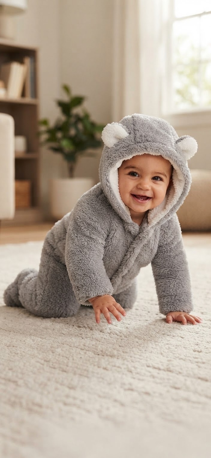 Cozy Cloud Baby Bear Jumpsuit