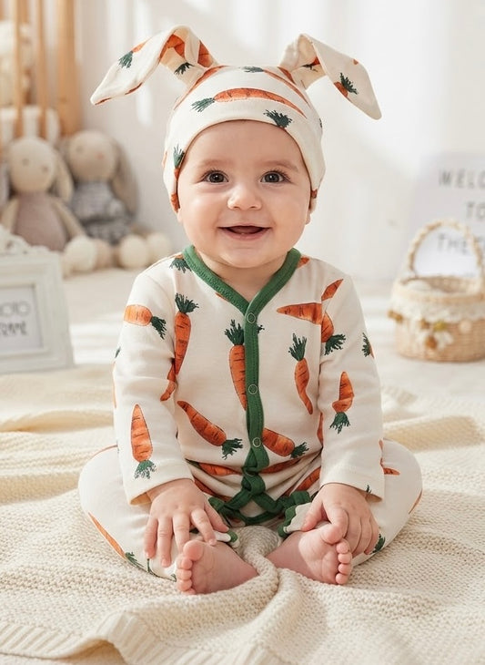 Little Garden Bunny Baby Bodysuit