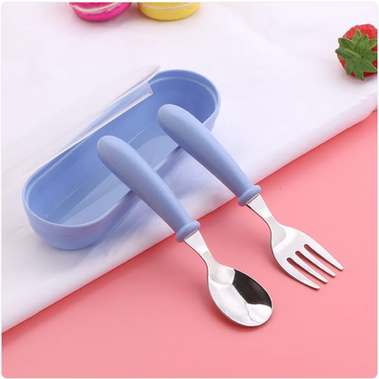 304 Stainless Steel Children's Fork and Spoon Set