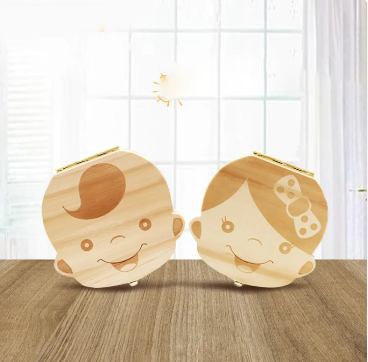 Wooden Teeth Organiser Keepsake Box