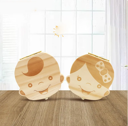 Wooden Teeth Organiser Keepsake Box