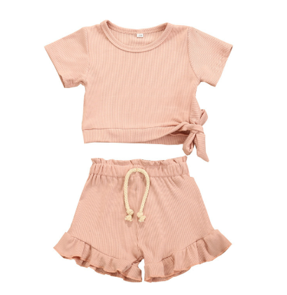 Girls Summer Lace Two-Piece Outfit