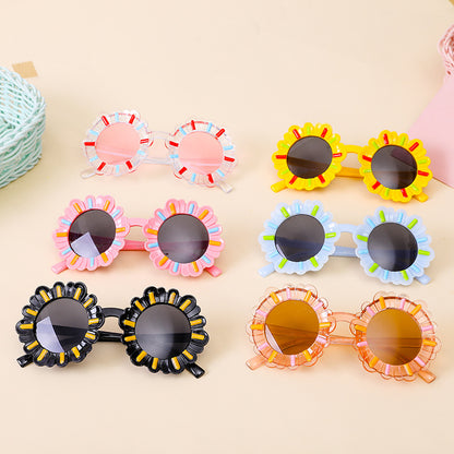 Children's Sunglasses with Cartoon Sunflower Design