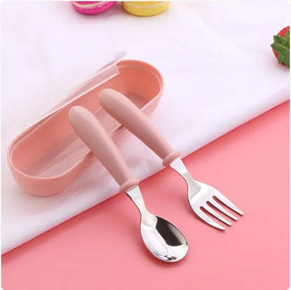 304 Stainless Steel Children's Fork and Spoon Set