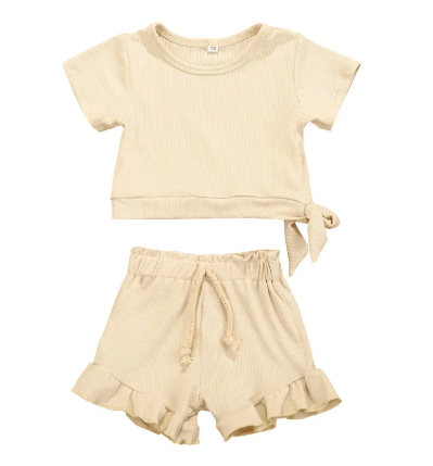 Girls Summer Lace Two-Piece Outfit
