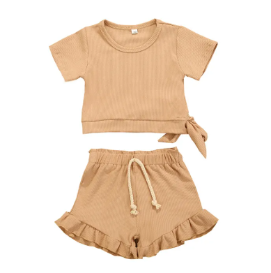Girls Summer Lace Two-Piece Outfit