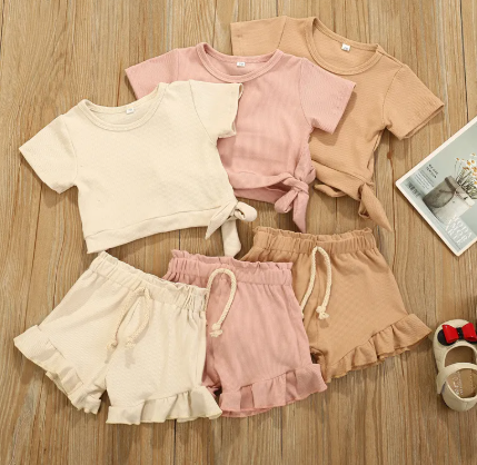 Girls Summer Lace Two-Piece Outfit