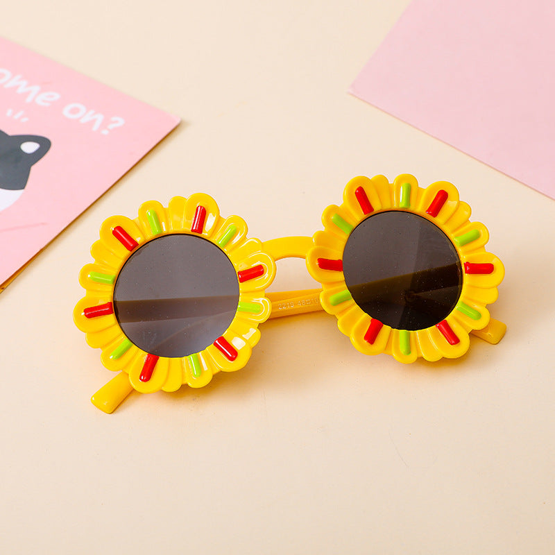 Children's Sunglasses with Cartoon Sunflower Design