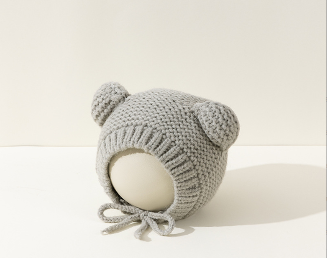 Cozy Bear Ear Baby Hat